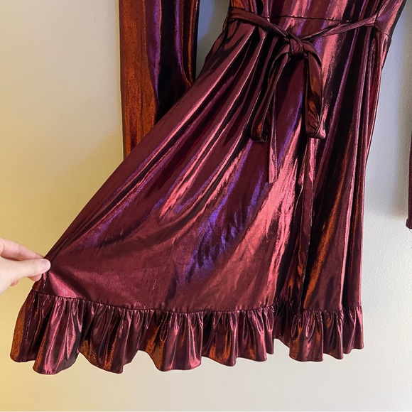 Le Group Made in Italy Metallic Wrap Dress - Picture 9 of 11